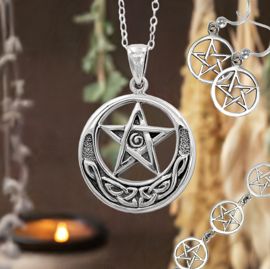 Pentacle and Pentagram Jewelry for Ritual and Magickal Supplies. Rings, Bracelets, Earrings, and More! 