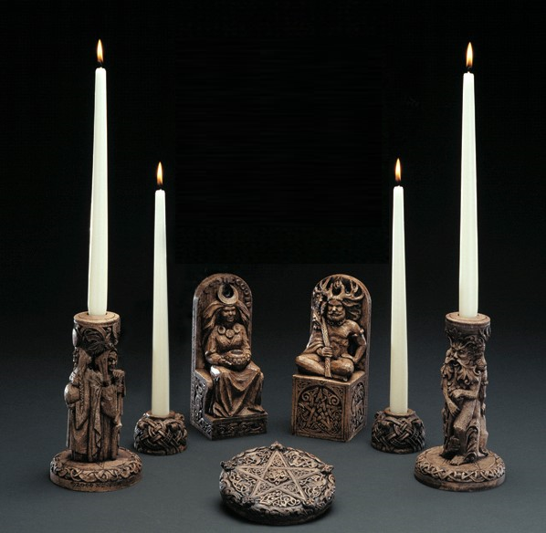 Sacred Altar Statuary & Ritual Tools PAGAN DEITY STATUES | WICCAN ALTAR FIGURES | ARTISAN SCULPTURES Elevate your ritual space with our authentic Altar Statuary, the spiritual heart of our online occult store. Our collection features meticulously designed Pagan deity statues created to anchor your energy and honor the Old Ways. As a premier destination for Witchcraft supplies, we specialize in high-quality resin statuary featuring hand-applied wood and stone finishes. This unique process ensures each figure captures the timeless aesthetic of ancient carvings with a heavy, durable feel. Whether you are building a Wiccan altar kit, deepening your magic with sacred altar tools, or seeking a ritual dagger to pair with your icons, our figures provide an heirloom-quality presence for your home temple. Shop by Divine Energy & Pantheon The Celtic & Gaelic Traditions Invoke the skills of Lugh, the sovereignty of The Morrigan, and the healing flame of Brigid. Our Rhiannon statues and Cernunnos figures are designed with traditional symbolism to help you connect with the wild landscape and ancient Irish and Welsh lore. These pieces serve as the perfect focal point when using your bolines for herbal harvesting or setting your Witch spell ingredients. Lugh Altar Statue: A stone-finish depiction of the "Shining One," perfect for mastery and skill. Brigid Goddess Statue: Honors the keeper of the hearth, forge, and well. The Norse Aesir & Vanir  Bring the strength of the North to your altar with Thor’s protection, Freya’s love, and Frigga’s wisdom. For those walking the path of shadows and transitions, we offer sacred icons of Hel. These occult items are crafted to withstand a lifetime of ritual use. Thor Hammer Statue: A rugged wood-finish statue featuring battle scenes and protective runes. Freya Goddess Statue: Depicts the leader of the Valkyries with her hawk-wing cloak and Brisingamen.  Hel Underworld Statue: A dual-natured oak-finish figure representing life, death, and balance.  The Dark Feminine & Lunar Cycles Harness the untamed power of Lilith or the rhythmic wisdom of our Lunar Goddess. These pieces are essential Witchy supplies for moon rituals, shadow work, and reclaiming personal sovereignty. Pair these statues with our black handled knives to direct your will and manifest a life of intention. Lilith Ancient Goddess Statue: A stone-finish icon of independence and primal feminine power. Triple Goddess Lunar Statue: The classic Maiden, Mother, and Crone representation for Wiccan practitioners. Why the Right Statuary Matters In the craft, a statue is more than decoration; it is a ritual tool that helps you direct your inner power. By surrounding your ritual daggers and athames with the presence of the divine, you create a cohesive sacred space that vibrates with intention.