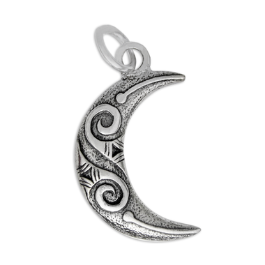 Celtic Knot Sterling Silver Crescent Moon Pendant Charm Jewelry