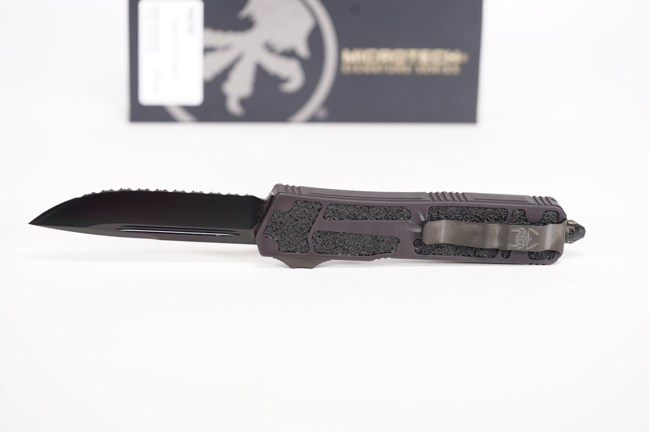 Microtech 278-3DLCTSH Scarab II Shadow BLK Serrated Blade