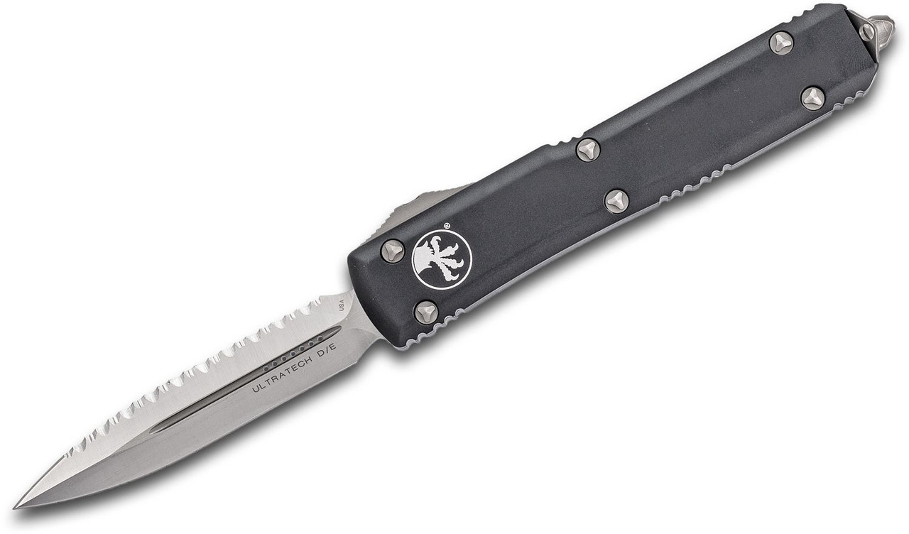 Microtech 122-6 Ultratech Satin, Black Aluminum Handles