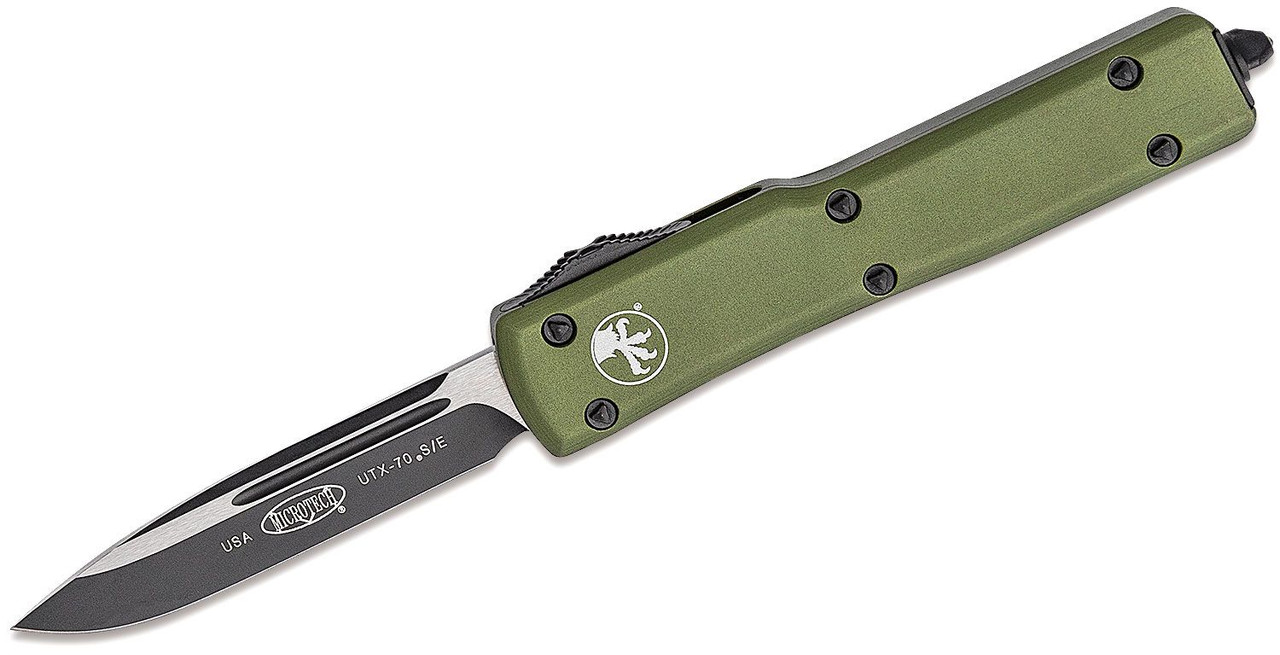 Microtech 148-1OD UTX-70 Black, OD Green Aluminum Handles