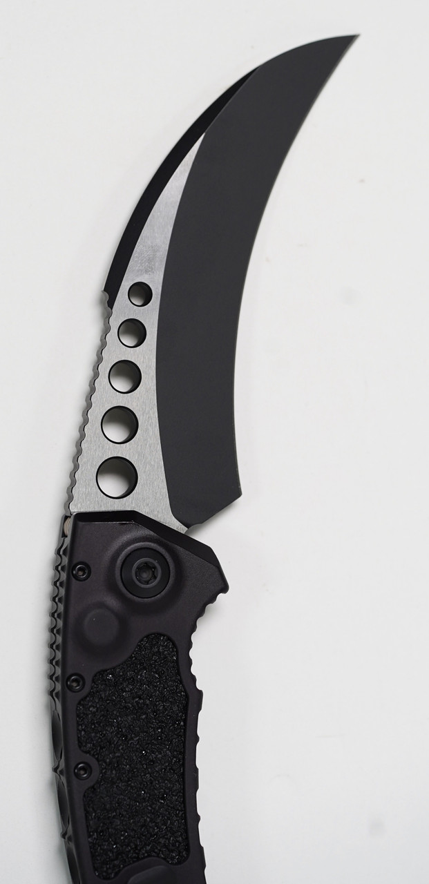 Microtech 266-1T Hawk Karambit Black Blade, Black Handle