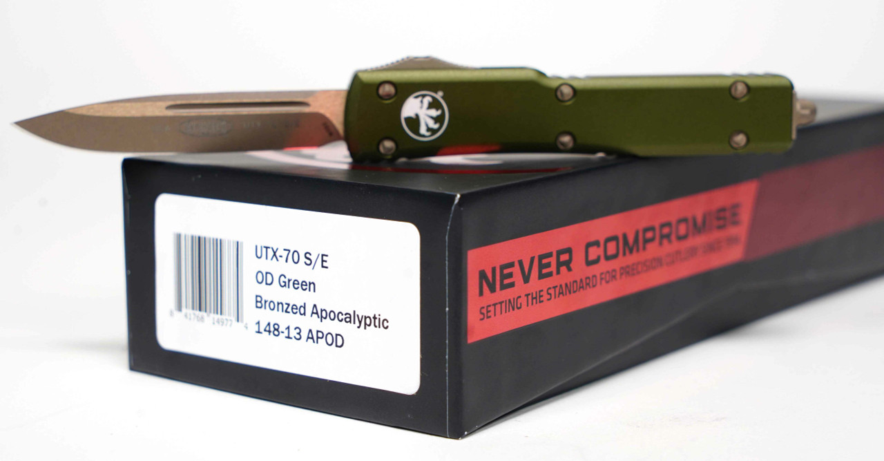 Microtech 148-13APOD UTX-70 Bronze Apocalyptic, OD Green