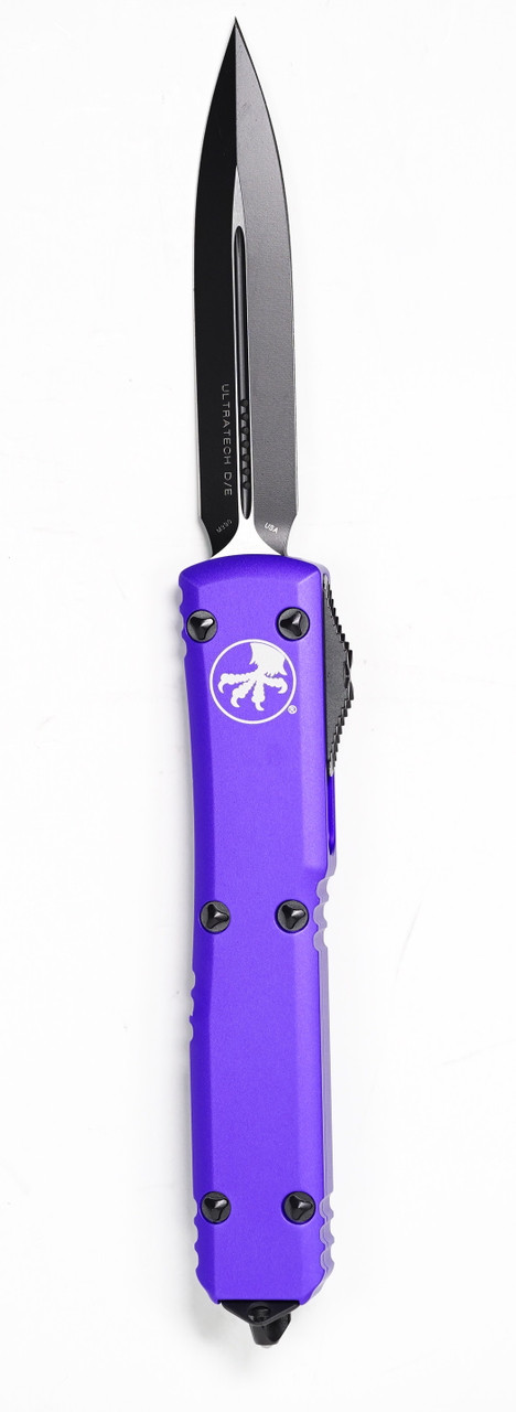 Microtech Ultratech 122-10APPU Double Edge Apocalyptic Blade, Purple Handle