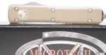 Microtech 121-11TA Ultratech AUTO OTF 3.46" Stonewashed Drop Point Combo Blade, Tan Aluminum Handle