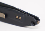 Microtech 160-1DLCSS Socom Elite Signature Series Manual Folding Knife 4.05" Black DLC M390 Clip Point Plain Blade, Black Aluminum Handles, Claw Logo