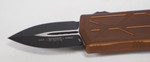 Microtech 157-1TA Exocet OTF Money Clip AUTO Knife 1.98" Black Double Edge Blade, Tan Aluminum Handles