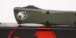Microtech 142-2OD Combat Troodon AUTO OTF Knife 3.75" Black Double Combo Edge Dagger Blade, OD Green Aluminum Handles