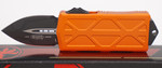 Microtech 157-1OR Exocet OTF Money Clip AUTO Knife 1.98" Black Double Edge Blade, Orange Aluminum Handles