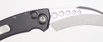 Microtech 166S-10 Hawk AUTO Folding Knife 3.95" Stonewashed Karambit Blade, Black Aluminum Handles