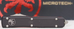 Microtech 122-11 Ultratech AUTO OTF Knife 3.46" Stonewashed Double Combo Edge Dagger Blade, Black Aluminum Handle