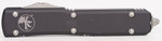 Microtech 122-11 Ultratech AUTO OTF Knife 3.46" Stonewashed Double Combo Edge Dagger Blade, Black Aluminum Handle