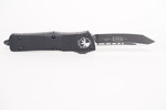 Microtech 144-1T Combat Troodon AUTO OTF Knife 3.75" Black Tanto Plain Blade, Black Aluminum Handles