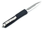 Microtech 122-4 Ultratech AUTO OTF Knife 3.46" Satin Double Edge Dagger Blade, Black Aluminum Handles