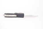 Microtech 232-5 UTX-85 AUTO OTF 3" Satin Double Combo Edge Dagger Blade, Black Aluminum Handles