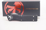 Microtech 142-10 Combat Troodon AUTO OTF Knife 3.75" Stonewashed Double Edge Dagger Blade, Black Aluminum Handle