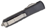 Microtech 122-12AP Ultratech AUTO OTF Knife 3.46" Apocalyptic Plain/Serrated Double Edge Dagger Blade, Black Aluminum Handle
