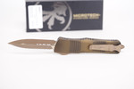 Microtech 142-15APABS Combat Troodon Signature Series AUTO OTF 3.75" Bronze Double Edge Dagger Blade, Antique Bronze Aluminum Handles