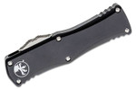 Microtech 702-10 Hera OTF AUTO Knife 3.125" Stonewashed Double Edge Dagger Blade, Black Aluminum Handles