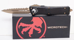 Microtech 142-15 Combat Troodon AUTO OTF 3.75" Bronze Plain/Serrated Double Edge Dagger Blade, Black Aluminum Handles