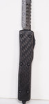 Microtech 419-16CFS UTX-70 Signature Series AUTO OTF Knife 2.41" Damascus Hellhound Blade, Black Aluminum Handle with Carbon Fiber Top