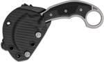 Microtech/Bastinelli Creations 118-10 R Iconic Fixed Blade Knife 2.25" Stonewashed Karambit Blade, Black G10 Handles, Right Hand Carry Kydex Sheath