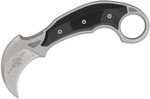 Microtech/Bastinelli Creations 118-10 R Iconic Fixed Blade Knife 2.25" Stonewashed Karambit Blade, Black G10 Handles, Right Hand Carry Kydex Sheath