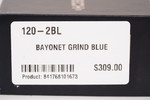 Microtech 120-2BL Ultratech AUTO OTF 3.46" Black Double Edge Serrated Bayonet Blade, Blue Aluminum Handle