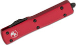 Microtech 148-1RD UTX-70 AUTO OTF Knife 2.41" Black Drop Point Plain Blade, Red Aluminum Handles