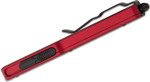 Microtech 148-1RD UTX-70 AUTO OTF Knife 2.41" Black Drop Point Plain Blade, Red Aluminum Handles