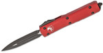 Microtech 122-1RD Ultratech AUTO OTF Knife 3.46" Black Double Edge Dagger Blade, Red Aluminum Handle