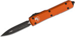 Microtech 122-1OR Ultratech AUTO OTF Knife 3.46" Black Double Edge Dagger Blade, Orange Aluminum Handle