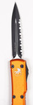 Microtech 147-3OR UTX-70 AUTO OTF 2.41" Black Plain & Serrated Double Edge Dagger Blade, Orange Aluminum Handles