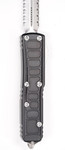 Microtech 232II-11S UTX-85 Signature Series AUTO OTF Knife 3" Stonewashed Partial Serrated Dagger Blade, Black Machined Aluminum Handles