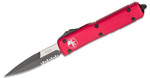 Microtech 120-2RD Ultratech AUTO OTF 3.46" Black Double Edge Bayonet Combo Blade, Red Aluminum Handle