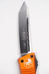 Microtech 144-1OR Combat Troodon AUTO OTF Knife 3.75" Black Tanto Plain Blade, Orange Aluminum Handles