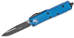 Microtech 231-1BL UTX-85 AUTO OTF 3" Black Drop Point Plain Blade, Blue Aluminum Handles