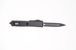 Microtech 147-3T UTX-70 Double Edge Full Serrated Black Blade, Black Handle