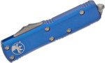 Microtech 232-4BL UTX-85 AUTO OTF 3" Satin Double Edge Dagger Blade, Blue Aluminum Handles