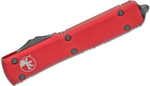 Microtech 120-1RD Ultratech AUTO OTF 3.46" Black Double Edge Bayonet Blade, Red Aluminum Handlesv