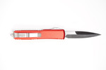 Microtech 120-4RD Ultratech AUTO OTF 3.46" Satin Double Edge Bayonet Blade, RED Aluminum Handles