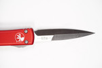 Microtech 120-4RD Ultratech AUTO OTF 3.46" Satin Double Edge Bayonet Blade, RED Aluminum Handles