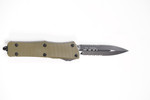 Microtech 138-2GTODS Troodon Signature Series AUTO OTF Knife 3.06" Black Double Combo Edge Dagger Blade, G10 OD Green Handle