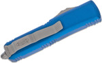 Microtech 231-4BL UTX-85 AUTO OTF 3" Satin Drop Point Plain Blade, Blue Aluminum Handles
