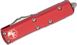 Microtech 233-4RD UTX-85 AUTO OTF 3" Satin Tanto Plain Blade, Red Aluminum Handles