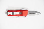 Microtech 238-10RD Troodon Mini OTF AUTO Knife 1.99" Stonewashed Double Edge Dagger Blade, Red Aluminum Handles