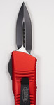 Microtech 238-1RD Troodon Mini Tactical OTF AUTO Knife 1.99" Black Double Edge Dagger Blade, RED Aluminum Handles