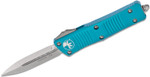 Microtech 138-10TQ Troodon AUTO OTF Knife 3.06" Stonewashed Double Edge Dagger Blade, Turquoise Aluminum Handle