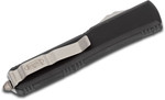 Microtech 122-5 Ultratech AUTO OTF Knife 3.46" Satin Double Combo Edge Dagger Blade, Black Aluminum Handles